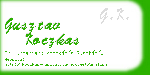 gusztav koczkas business card